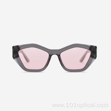 Angular Bevel Cutting Acetate Women's Sunglasses